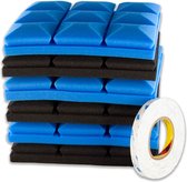 Brute Strength - Isolatieplaten - Inclusief zelfklevende tape - 30x30x5 cm - Mushroom - 6 stuks Zwart Blauw - Geluidsisolatie - Geluidsdemper - Akoestisch wandpaneel