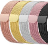 Eyzo Milanees Small 5-pack Fitbit Versa, Versa light en Versa 2 Band - Roestvrijstaal - Champagne, Zwart, Goud, Rose goud en Rose rood