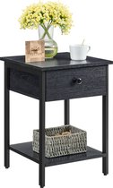 Tables de chevet - table de chevet industrielle avec tiroir - 40x40x55 - gris foncé