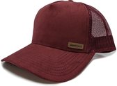 Suede Trucker Cap Bordeaux Rood - Rode Pet - Wakefield Headwear