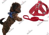 Hondenharnas | Puppy Tuigje | Geschikt voor teacup en toy breeds | Rood | XXXS