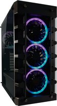 GAME HERO® Alvar Gaming PC Behuizing Zij & Voorpaneel Van Gehard Glas – 4 x 120mm RGB-Behuizingsventilatoren - 2 x USB 3.0