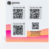QRing Sticker Set Small: 3 QR-stickers met NFC | Anoniem, makkelijk en veilig | LOST ITEM? WE GOT YOU!