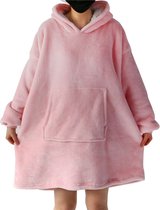 Knuffel hoodie - oversized hoodie - deken met mouwen - Unisex - fleece hoodie - één maat - one size - roze - babyroze - valentijnsdag - moederdag - sinterklaas - suprise - kerst - valentijn - XXL hoodie - camping