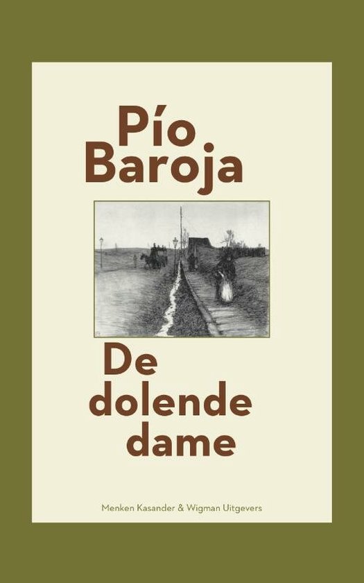 Boekomslag 'De dolende dame' van Pío Baroja, met een illustratie van een stel op een treinperron.
