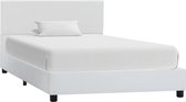 Decoways - Bedframe kunstleer wit 100x200 cm