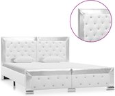 Decoways - Bedframe kunstleer wit 140x200 cm