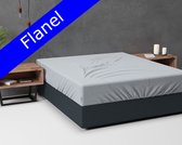 Basic Warme Flanel Hoeslaken Tweepersoons Grijs | 140x200 | Extra Zacht En Lekker | Optimale Pasvorm En Rondom Elastiek | Bescherming Tegen De Kou  | Donsachtige Laagje