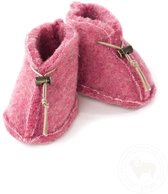 Alwero babyslof Emo | Roze baby slofjes | 100% wol | 6-12 maanden
