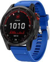 Siliconen Smartwatch bandje - Geschikt voor  Garmin Fenix 7 siliconen bandje - blauw - Strap-it Horlogeband / Polsband / Armband