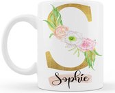 Monogram Mok -  Cadeau - Mok met naam - Gepersonaliseerd