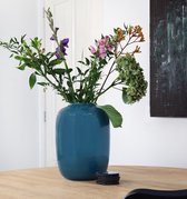 Lucy’s Living Luxe Vaas ARTIC Blauw – M Ø25 x H35 cm – hotel chique - binnen ––– accessoires – tuin – decoratie – bloemen – mat – glans – industrieel - droogbloemen