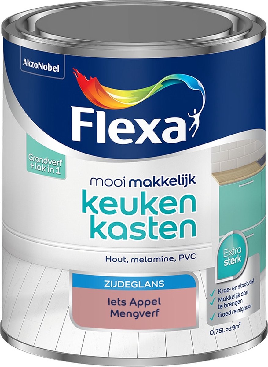 Flexa Mooi Makkelijk Verf - Keukenkasten - Mengkleur - Iets Appel - 750 ml