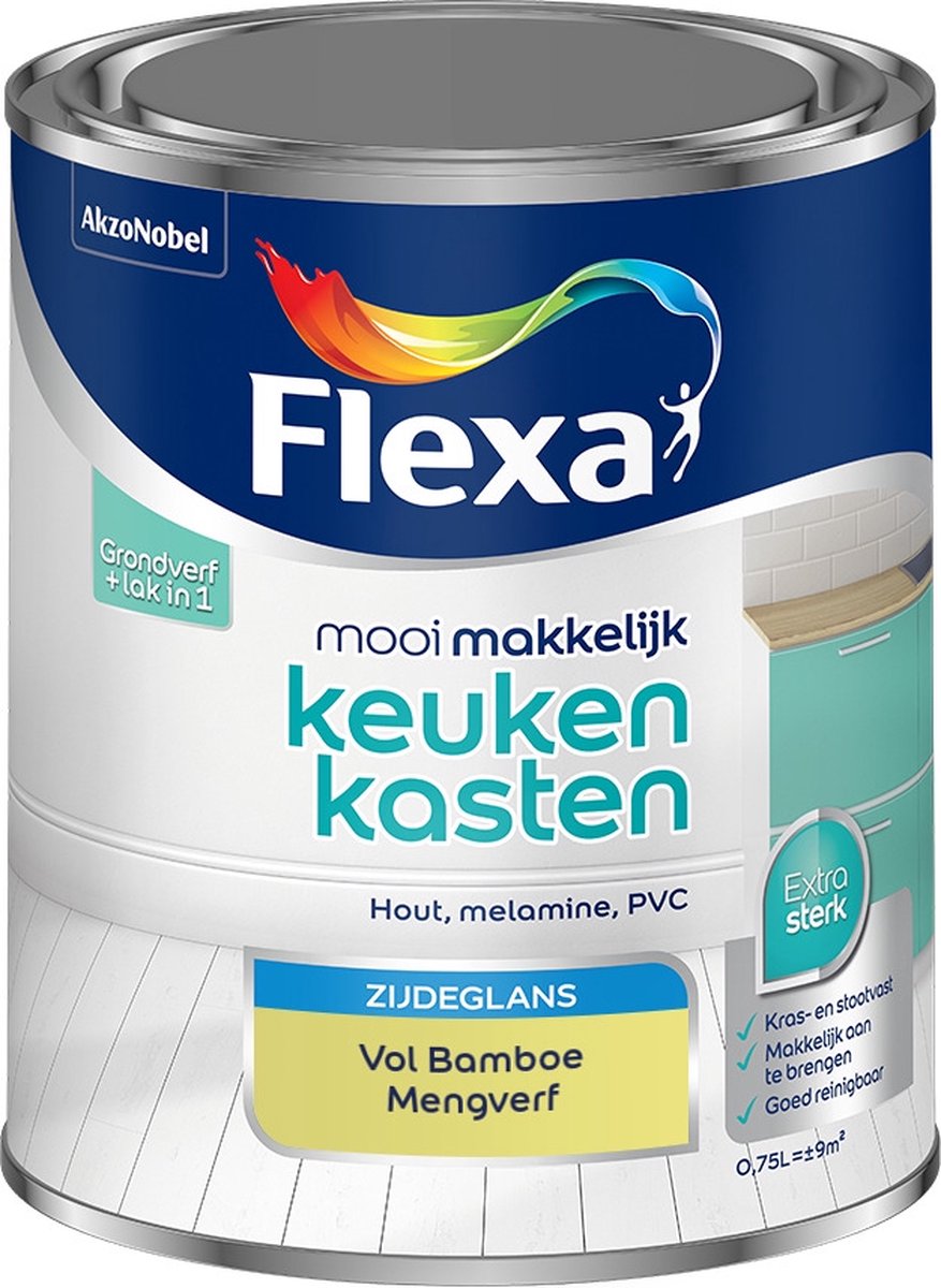 Flexa Mooi Makkelijk Verf - Keukenkasten - Mengkleur - Vol Bamboe - 750 ml