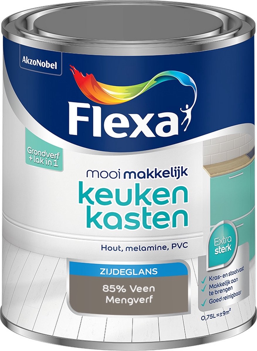 Flexa Mooi Makkelijk Verf - Keukenkasten - Mengkleur - 85% Veen - 750 ml