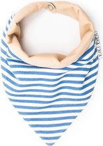 Kiki Bibs - Baby Bandana slab White/Blue Stripe - kwijl slabbetje - punt slabbetje - slabbetje baby - bavet