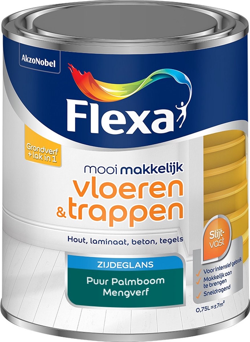Flexa Mooi Makkelijk Verf - Vloeren en Trappen - Mengkleur - Puur Palmboom - 750 ml