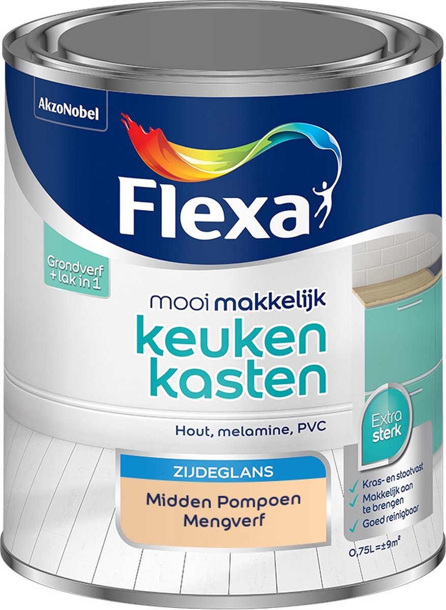 Flexa Mooi Makkelijk Verf - Keukenkasten - Mengkleur - Midden Pompoen - 750 ml