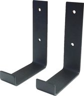 GoudmetHout Industriële Plankdragers L-vorm Up 10 cm - Staal - Mat Zwart - 4 cm x 10 cm x 15 cm - Plankendrager