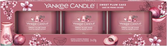 Yankee Candle Filled Votive 3-pack - Sweet Plum Sake