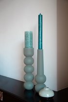 LEMON LILY - Set candleholder high (2 stuks) - kandelaar - H34 / 32 cm x D8,5cm - beukenhout - naturel - handgemaakt in Nederland