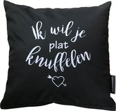 Valentijn kussen ik wil je plat knuffelen grijs | sierkussen | kussen met ik hou van jou | kussen | valentijn | valentijn cadeautje voor hem | valentijn cadeautje vrouw | valentijn