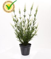 Lavendel Kunstplant 50 cm UV wit in pot - 100% Tevredenheidsgarantie