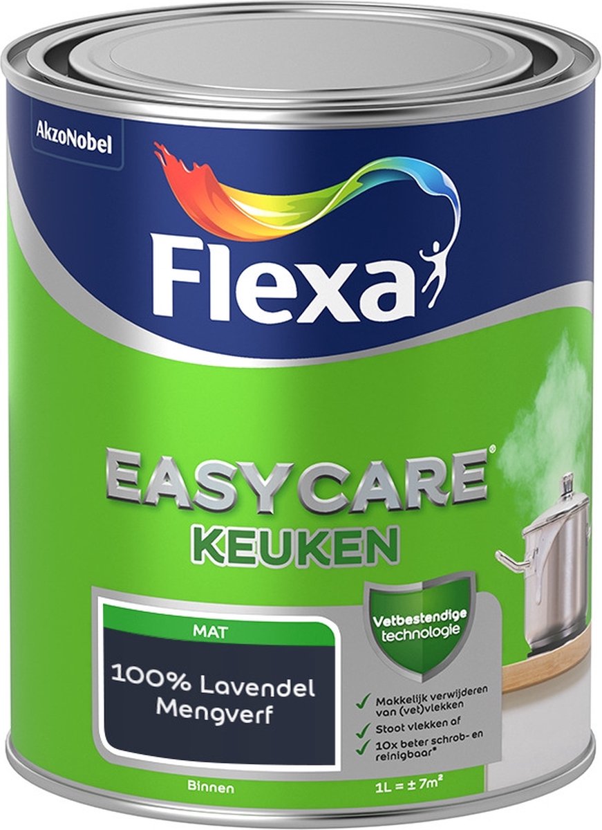Flexa Easycare Muurverf - Keuken - Mat - Mengkleur - 100% Lavendel - 1 liter