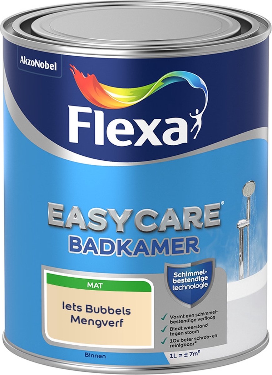Flexa Easycare Muurverf - Badkamer - Mat - Mengkleur - Iets Bubbels - 1 liter
