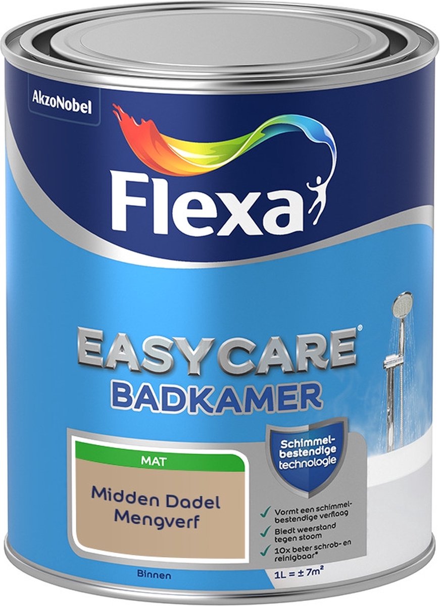 Flexa Easycare Muurverf - Badkamer - Mat - Mengkleur - Midden Dadel - 1 liter