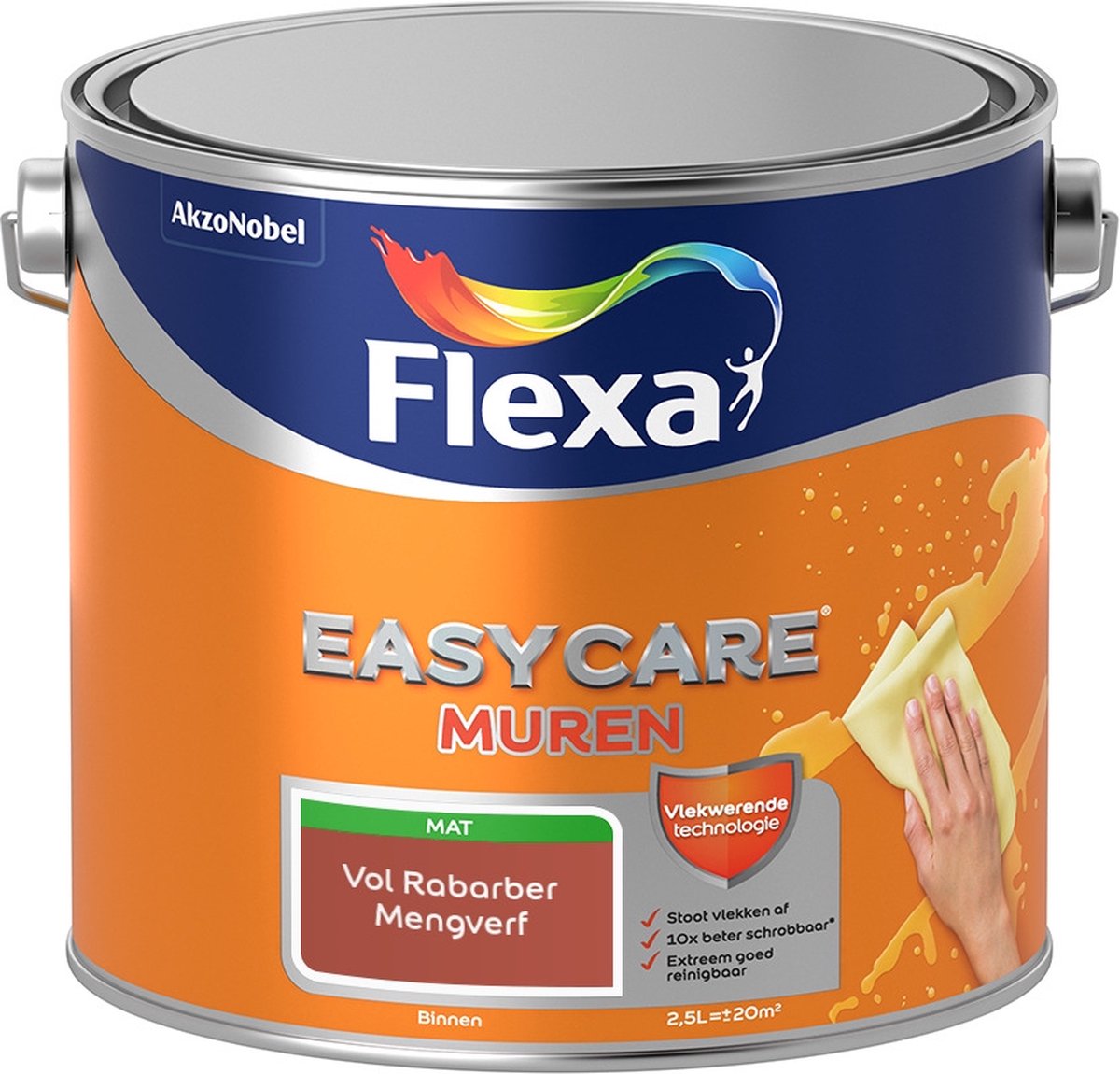 Flexa Easycare Muurverf - Mat - Mengkleur - Vol Rabarber - 2,5 liter