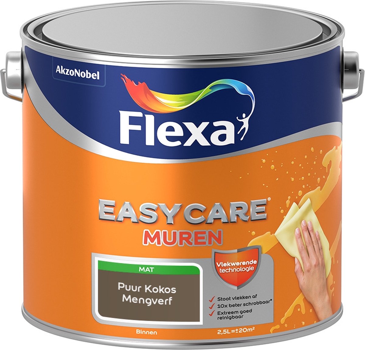Flexa Easycare Muurverf - Mat - Mengkleur - Puur Kokos - 2,5 liter