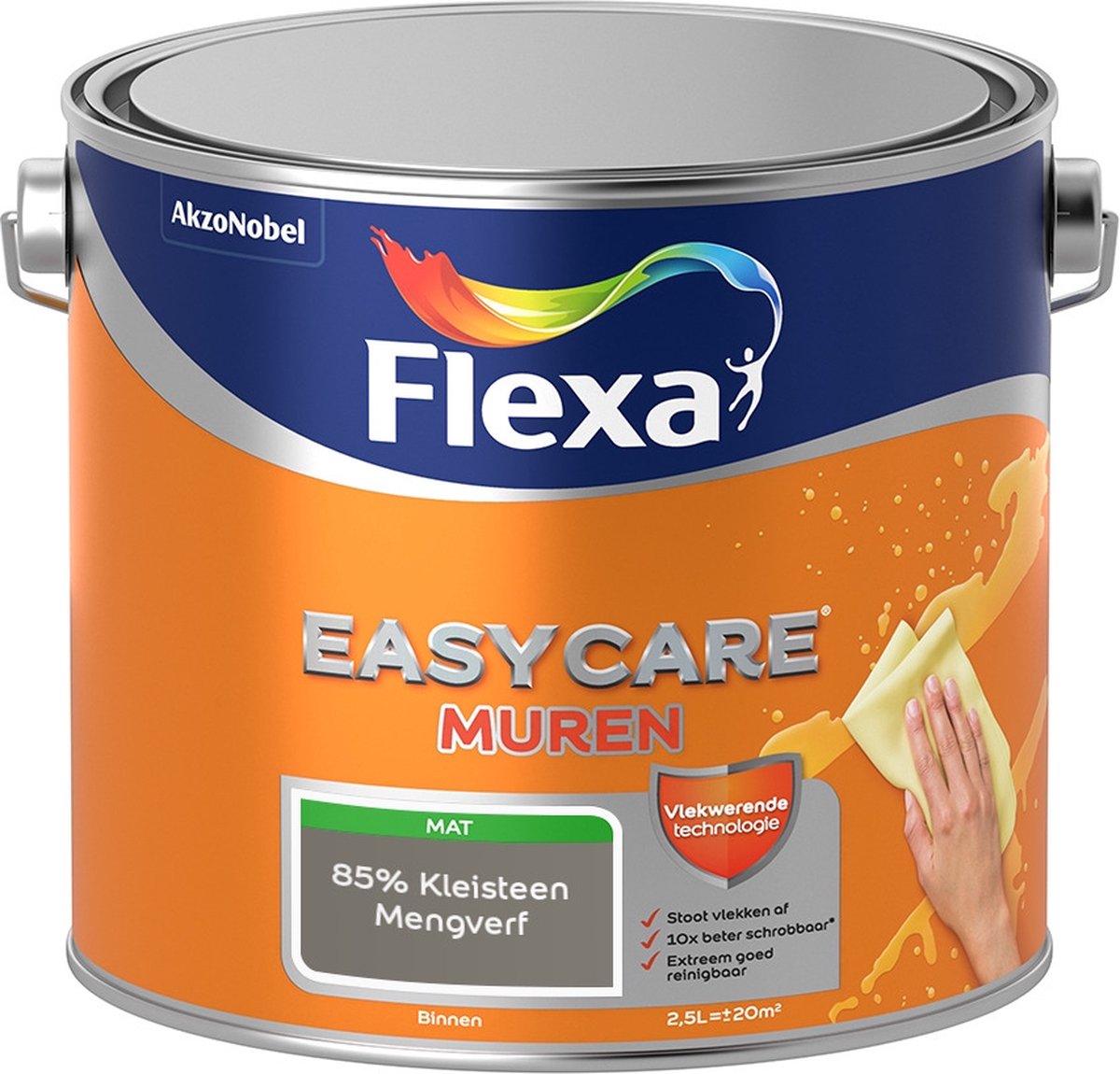 Flexa Easycare Muurverf - Mat - Mengkleur - 85% Kleisteen - 2,5 liter