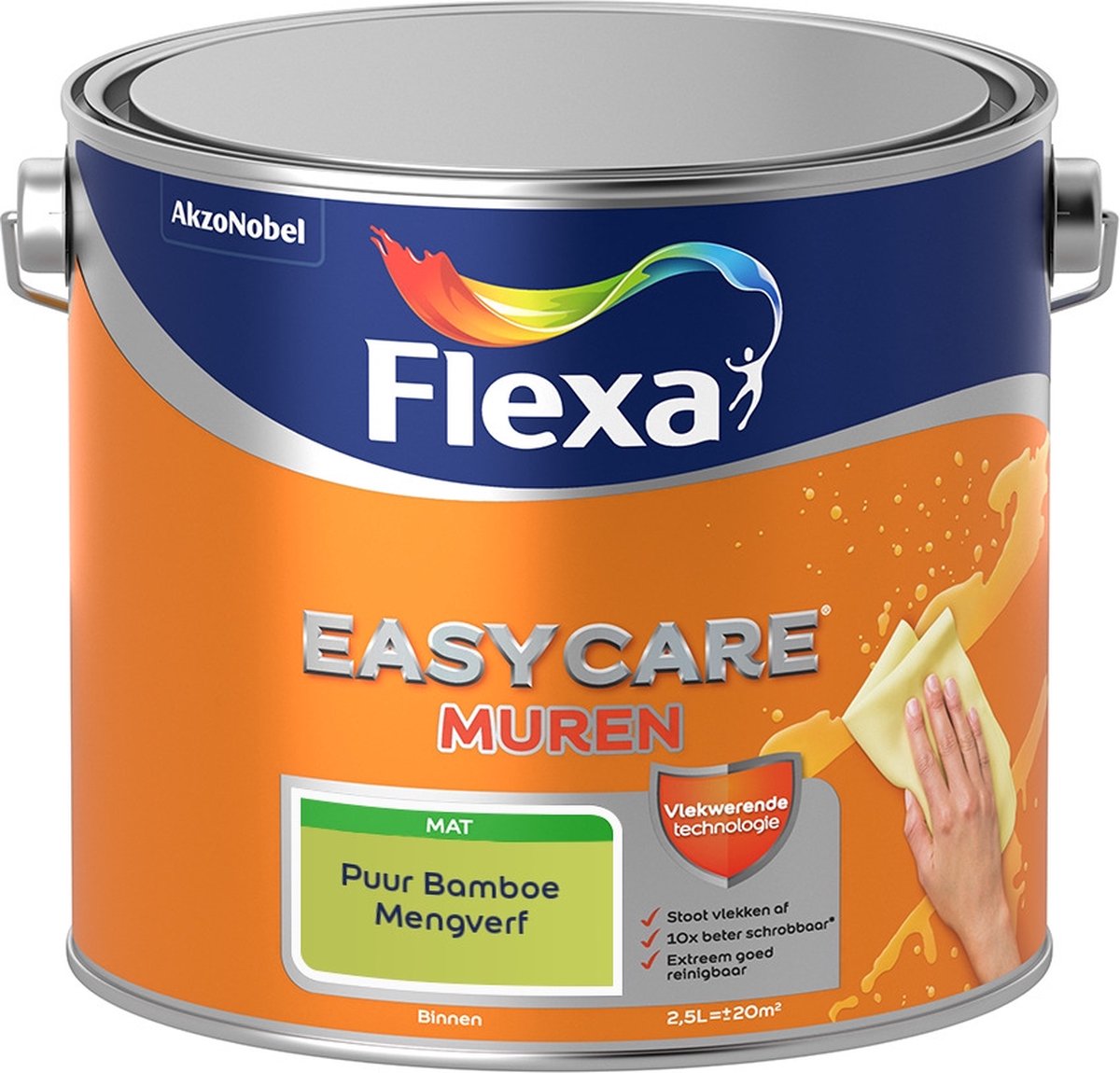 Flexa Easycare Muurverf - Mat - Mengkleur - Puur Bamboe - 2,5 liter