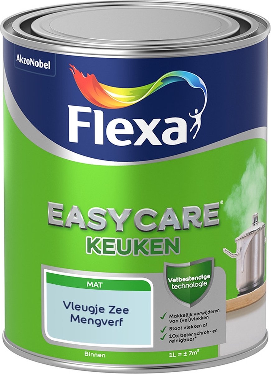 Flexa Easycare Muurverf - Keuken - Mat - Mengkleur - Vleugje Zee - 1 liter