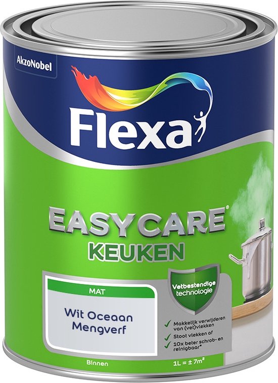 Flexa Easycare Muurverf - Keuken - Mat - Mengkleur - Wit Oceaan - 1 liter