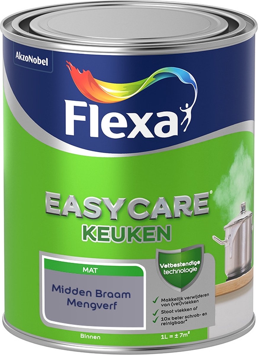 Flexa Easycare Muurverf - Keuken - Mat - Mengkleur - Midden Braam - 1 liter