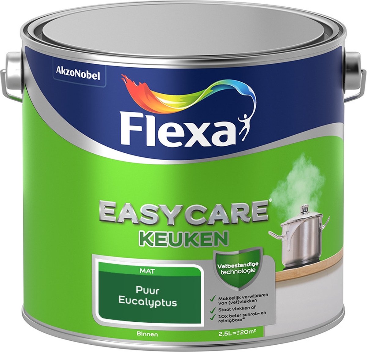 Flexa Easycare Muurverf - Keuken - Mat - Mengkleur - Puur Eucalyptus - 2,5 liter