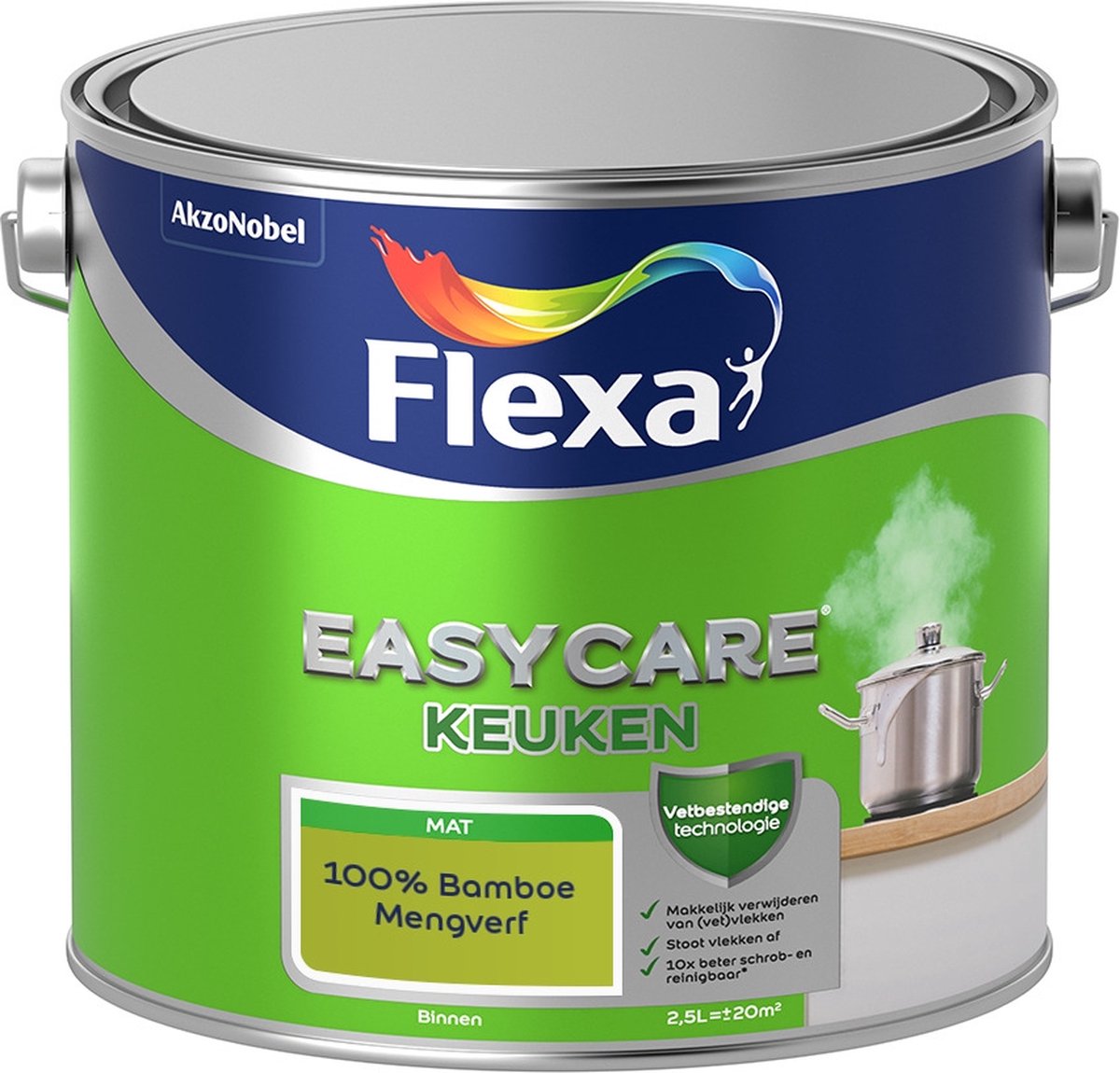 Flexa Easycare Muurverf - Keuken - Mat - Mengkleur - 100% Bamboe - 2,5 liter