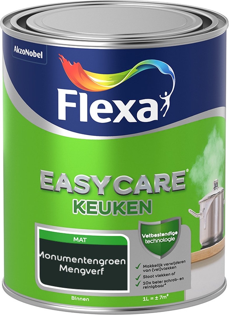 Flexa Easycare Muurverf - Keuken - Mat - Mengkleur - Monumentengroen - 1 liter