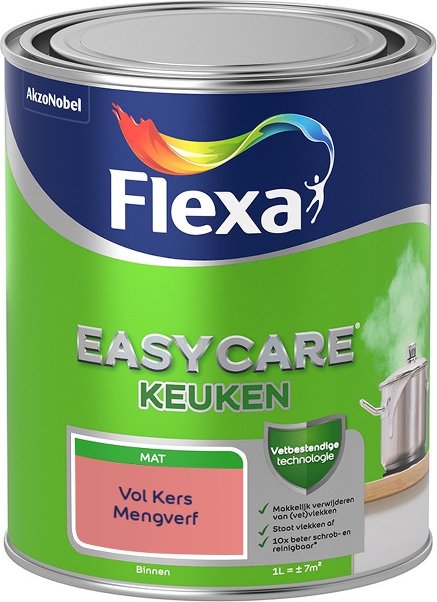 Flexa Easycare Muurverf - Keuken - Mat - Mengkleur - Vol Kers - 1 liter