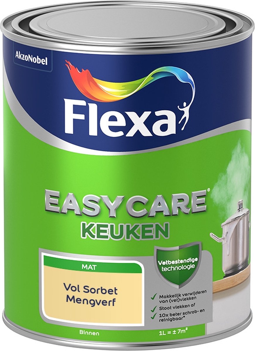 Flexa Easycare Muurverf - Keuken - Mat - Mengkleur - Vol Sorbet - 1 liter