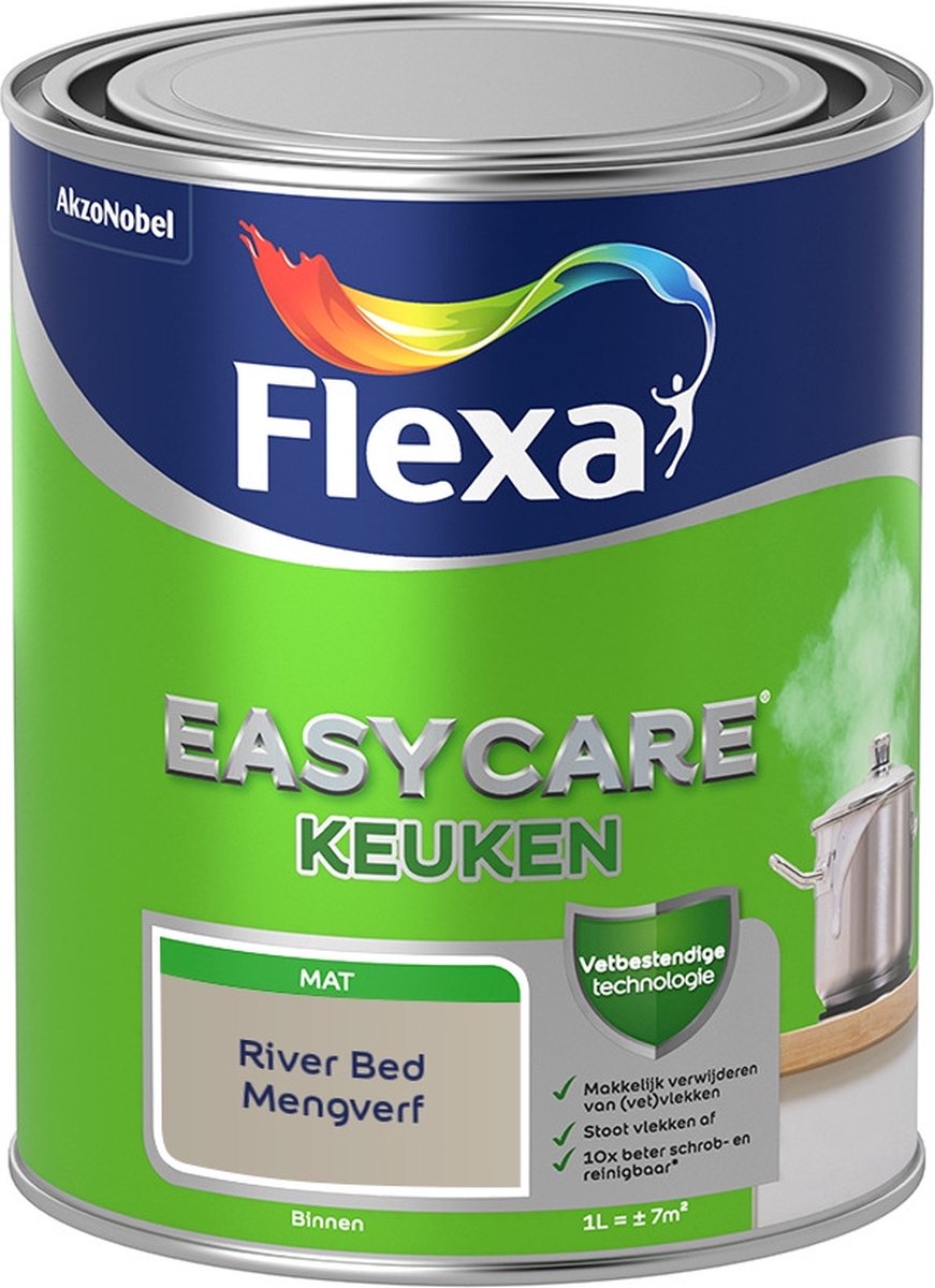 Flexa Easycare Muurverf - Keuken - Mat - Mengkleur - River Bed - 1 liter