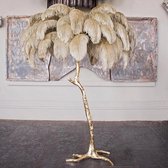 Moderne Luxe Struisvogelveren Led Vloerlamp Goud Hars Vloer Licht Nordic Home Decor Vloer Lampen Voor Woonkamer Staande lampen