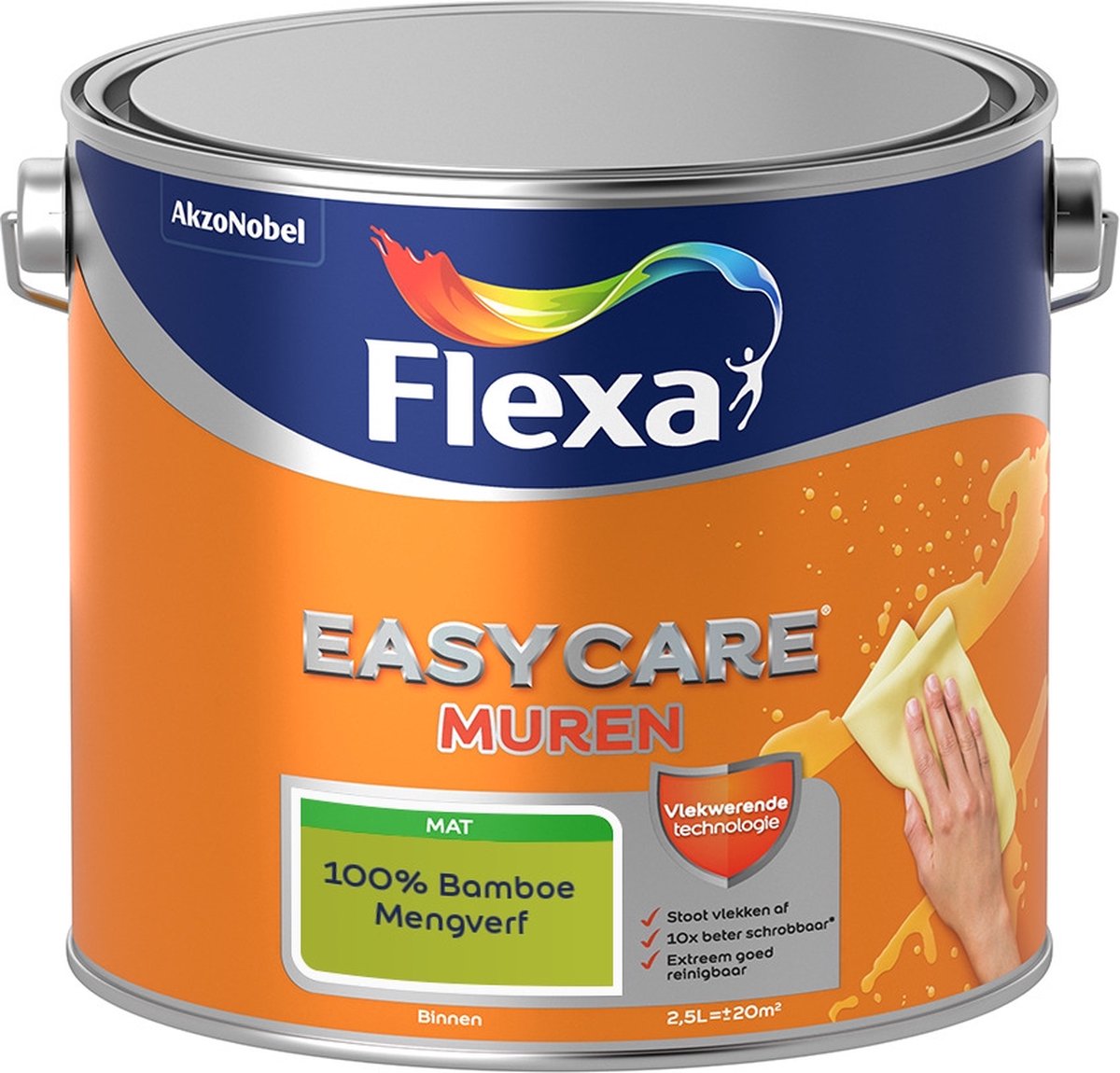 Flexa Easycare Muurverf - Mat - Mengkleur - 100% Bamboe - 2,5 liter