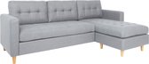 Mars bank met chaise longue links of rechts lichtgrijs.