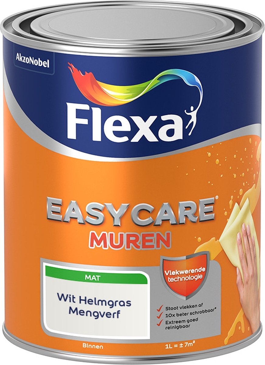 Flexa Easycare Muurverf - Mat - Mengkleur - Wit Helmgras - 1 liter
