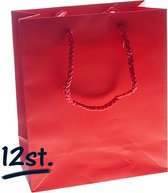 12 sacs en papier solide (16x19) + 8 cm | sac cadeau | sac | sac cadeau | emballage | poignée en cordon torsadé