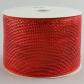 Deco mesh, glanzend multifunktioneel metallic lint rood - lint - rood - diy - knutselen