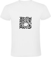 QR-code | Heren T-shirt | Wit | Quick Response | Streepjescode | Matrix